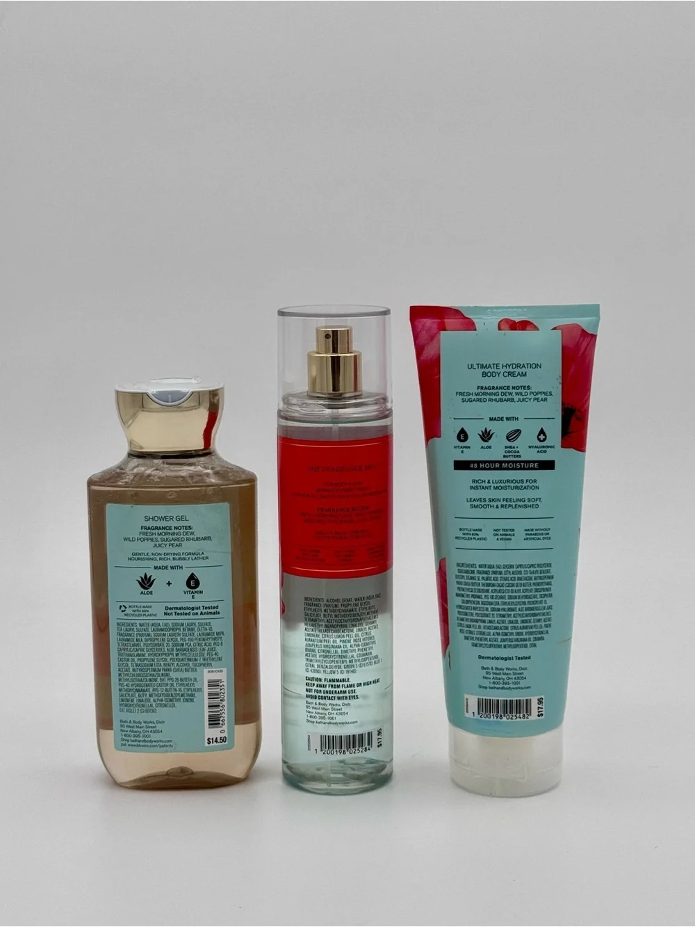 Bath & Body Works Poppy Gift Set Lotion Spray Shower Gel Floral Scents NWT
